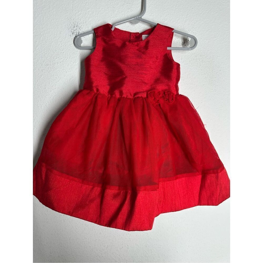 Just One You 9M Girl Carter's Special Occasion Party Dress Flowers Red Tulle